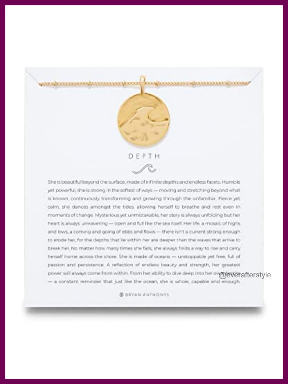 14k Gold Plated or Silver Finish Pendant Necklace Ocean Wave Inspirational